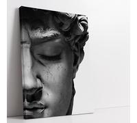 Riproduzione David di Michelangelo 50x70cm Occhio Chiuso - Quadro su Tela in Cotone con Telaio, Pronto da Appendere, Quadri Moderni Soggiorno, Arredo Casa Ufficio, Eco-Friendly, Made in Italy