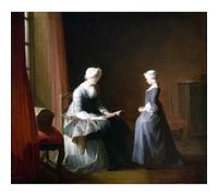 Riproduzione Fine Art su tela arrotolata - Chardin - La buona educazione - 127x101 cm | Colori resistenti allo sbiadimento | Decorazione murale unica per interni moderni