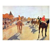 Riproduzione Fine Art su tela arrotolata - Fantini davanti alla tribuna di Degas - 76x101 cm | Colori resistenti allo sbiadimento | Decorazione murale unica per interni moderni