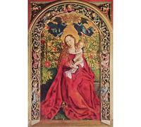 Riproduzione Fine Art su tela arrotolata - Madonna in Rose Garden. 1473 - 76x101 cm | Colori resistenti allo sbiadimento | Decorazione murale unica per interni moderni