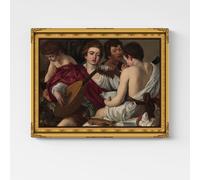 Riproduzione su Tela del Concerto di Caravaggio|Q1258| Quadro Capolavoro Barocco