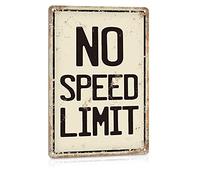 Riproduzione vintage di cartelli "No Speed Limit", divertenti cartelli in metallo per garage, decorazioni per la stanza dei ragazzi, 8x12 pollici