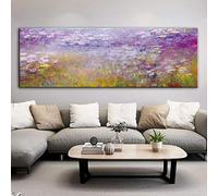 Riproduzioni di quadri di ninfee di Monet Stampa su tela Stampe d'arte Famosa opera d'arte di Monet Immagini a parete per camera da letto 50x150 cm Senza cornice