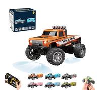 Riprush Mini Monster 1/64, Off-Road LED Alloy Racer, 3-Speed Modes, with Lights, Aerospace-Grade Alloy Construction Mini Monster Truck RC Car with Trailer (no Trailer,Orange)
