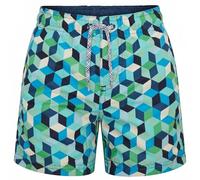 RIPT Costume Bambino Asciugatura Rapida - Boardshort con Rete Interna, Protezione UV 50, Pantaloncini Mare Surf Nuoto Estate (Stampa Geometrica Blu, 7-8 Anni)