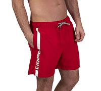 RIPT Costume Uomo Asciugatura Rapida - Pantaloncini Mare con Rete Interna, Protezione UV50, Boardshort Spiaggia Nuoto Surf Estate (Rosso/Bianco, L)