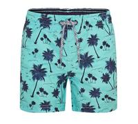 Ript Essentials Pantaloncini da Bagno Quick Dry UV 50 Protezione Solare Peach Finish per Bambino, Stampa Palma Verde, 3-4 Anni