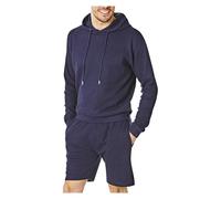 RIPT Performance - Completo da uomo casual con cappuccio e pantaloncini, blu Navy, L