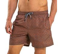 RIPT Performance Pantaloncini da Bagno da Uomo ad Asciugatura Rapida con Protezione Solare UV 50, Stampa Arancione a Volute, M