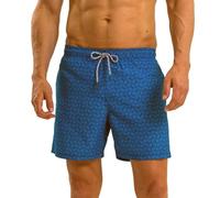 RIPT Performance Uomo Pantaloncini da Bagno a Rapida Asciugatura con Protezione Solare UV 50, Stampa a vortice Blu, L