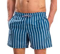 RIPT Performance Uomo Pantaloncini da Bagno a Rapida Asciugatura con Protezione Solare UV 50, Stampa a Righe Blu Navy, L