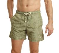 RIPT Performance Uomo Pantaloncini da bagno a rapida asciugatura con protezione solare UV 50, Stampa a foglie di cachi, XL