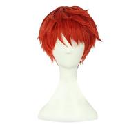 RiRaku Anime Cosplay Parrucca Emiya Shirou Orange Red Short Halloween Costume Cosplay Parrucca,per Festa Carnevale Natale