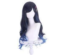 RiRaku Anime Parrucca Shiraishi An Long Black Blue Halloween Costume Cosplay Parrucca,per Festa Carnevale Natale