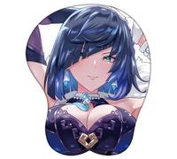 RiRaku Anime Tappetino per mouse 3D Genshin Impact Yelan Tappetino per mouse in gel carino con supporto in silicone con poggiapolsi Tappetino per mouse 3D antiscivolo（E）