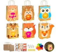 RIRIDAMAI lanterne per bambini sacchetti,Set di 6 lanterne di carta fai da te per bambini,lanterne di carta, con LED, sacchetti luminosi,per ragazzi e ragazze，decorazione autunnale per