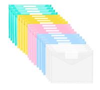 RISAKOGO 20 Cartelline portadocumenti formato A4 per archiviazione e organizzazione documenti, cartelline forate per raccoglitori formato A4, buste portadocumenti trasparenti