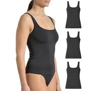 Risalti Canotta Donna Microfibra Spalla Larga 3 pz- Canottiera Donna Elegante, Intimo più Morbido delle Canottiere Donna Cotone, Caraco Senza Cuciture, Women Underwear- Made in Italy