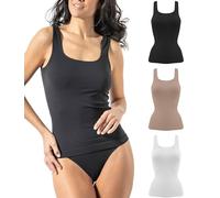 Risalti Canotta Donna Microfibra Spalla Larga 3 pz- Canottiera Donna Elegante, Intimo più Morbido delle Canottiere Donna Cotone, Caraco Senza Cuciture, Women Underwear- Made in Italy