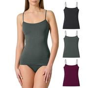 Risalti Canotta Donna Microfibra Spalla Stretta 3 pz - Canottiera Donna Elegante Elasticizzata, Top Intimo Senza Cuciture ed Etichette più Morbido delle Canottiere Cotone, Caraco - Made in Italy