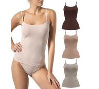 Risalti Canotta Donna Microfibra Spalla Stretta 3 pz - Canottiera Donna Elegante Elasticizzata, Top Intimo Senza Cuciture ed Etichette più Morbido delle Canottiere Cotone, Caraco - Made in Italy