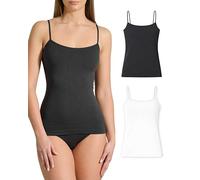 Risalti Canotta Donna Spalla Stretta Bamboo 2 pz - Canottiera Donna Elegante Elasticizzata, Top Intimo Senza Cuciture ed Etichette più Morbido delle Canottiere Cotone, Caraco - Made in Italy