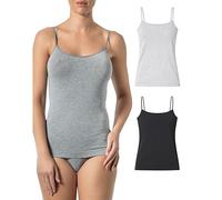 Risalti Canotta Donna Spalla Stretta Bamboo 2 pz - Canottiera Donna Elegante Elasticizzata, Top Intimo Senza Cuciture ed Etichette più Morbido delle Canottiere Cotone, Caraco - Made in Italy