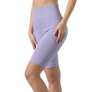 Risalti Pantaloncini Palestra Donna Ciclista Costina Sara - Leggins Sportivi Donna in Microfibra, Shorts Donna Vita Alta, Pantaloncini Sportivi Donna, Ciclista Donna Senza Cuciture - Made in Italy
