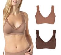 Risalti Reggiseno Senza Ferretto Costina Spalla in Pizzo Rib 2 pz- Reggiseno Donna Elasticizzato, Intimo Donna in Microfibra, Top Donna Seamless, Intimo Sexy Senza Cuciture - Made in Italy