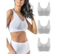 Risalti Reggiseno Senza Ferretto Spalla Larga 3 pz - Bralette Donna Senza Cuciture ed Etichette, Reggiseno Donna in Microfibra Elasticizzata, Brassiere, Top Morbido, Intimo - Made in Italy