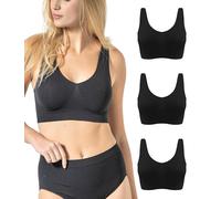 Risalti Reggiseno Senza Ferretto Spalla Larga 3 pz - Bralette Donna Senza Cuciture ed Etichette, Reggiseno Donna in Microfibra Elasticizzata, Brassiere, Top Morbido, Intimo - Made in Italy