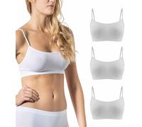Risalti Reggiseno Senza Ferretto Spalla Stretta 3 pz - Bralette Donna Senza Cuciture ed Etichette, Reggiseno Donna in Microfibra Elasticizzata, Brassiere, Top Morbido, Intimo - Made in Italy