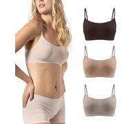 Risalti Reggiseno Senza Ferretto Spalla Stretta 3 pz - Bralette Donna Senza Cuciture ed Etichette, Reggiseno Donna in Microfibra Elasticizzata, Brassiere, Top Morbido, Intimo - Made in Italy