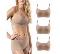 Risalti Reggiseno Senza Ferretto Spalla Stretta 3 pz - Bralette Donna Senza Cuciture ed Etichette, Reggiseno Donna in Microfibra Elasticizzata, Brassiere, Top Morbido, Intimo - Made in Italy