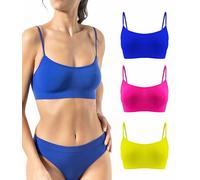 Risalti Reggiseno Senza Ferretto Spalla Stretta 3 pz - Bralette Donna Senza Cuciture ed Etichette, Reggiseno Donna in Microfibra Elasticizzata, Brassiere, Top Morbido, Intimo - Made in Italy