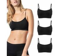 Risalti Reggiseno Senza Ferretto Spalla Stretta 3 pz - Bralette Donna Senza Cuciture ed Etichette, Reggiseno Donna in Microfibra Elasticizzata, Brassiere, Top Morbido, Intimo - Made in Italy