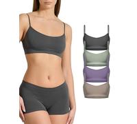 Risalti Reggiseno Senza Ferretto Spalla Stretta Eco Friendly 4pz - Brassiere Donna, Reggiseno Donna in Morbida Microfibra Yees Green, Seamless Bra, Intimo Sostenibile e Traspirante - Made in Italy