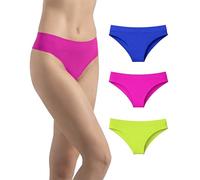 Risalti Slip Donna Brasiliana Microfibra 3 pz - Mutande Brasiliana Donna Elasticizzate, Mutande Senza Cuciture ed Etichette, Slip Intimo Tanga Traspirante più Morbido del Cotone - Made in Italy