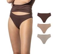 Risalti Slip Donna Brasiliana Microfibra 3 pz - Mutande Brasiliana Donna Elasticizzate, Mutande Senza Cuciture ed Etichette, Slip Intimo Tanga Traspirante più Morbido del Cotone - Made in Italy