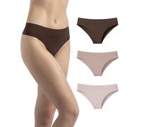 Risalti Slip Donna Brasiliana Microfibra 3 pz - Mutande Brasiliana Donna Elasticizzate, Mutande Senza Cuciture ed Etichette, Slip Intimo Tanga Traspirante più Morbido del Cotone - Made in Italy