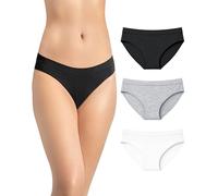 Risalti Slip Donna in Viscosa di Bamboo Classico 3 Pz - Set Mutande Donna Elasticizzate, Mutande Senza Cuciture ed Etichette, Slip Intimo Comodo e Traspirante più Morbido del Cotone - Made in Italy