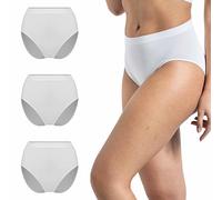 Risalti Slip Donna in Viscosa di Bamboo Vita Alta 3 Pz - Set Mutande Donna Elasticizzate, Mutande Senza Cuciture ed Etichette, Slip Intimo Comodo e Traspirante più Morbido del Cotone - Made in Italy