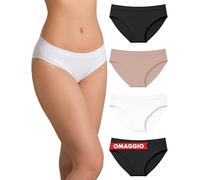 Risalti Slip Donna Microfibra Classico 3 Pz - Set Mutande Donna Elasticizzate, Mutande Senza Cuciture ed Etichette, Slip Intimo Comodo e Traspirante più Morbido del Cotone - Made in Italy