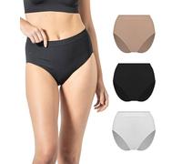 Risalti Slip Donna Microfibra Vita Alta 3 Pz - Set Mutande Donna Elasticizzate, Mutande Senza Cuciture ed Etichette, Slip Intimo Comodo e Traspirante più Morbido del Cotone - Made in Italy