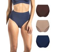 Risalti Slip Donna Microfibra Vita Alta 3 Pz - Set Mutande Donna Elasticizzate, Mutande Senza Cuciture ed Etichette, Slip Intimo Comodo e Traspirante più Morbido del Cotone - Made in Italy