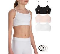 Risalti Top Bambina Microfibra Spallini Sottili 3 Pz - Top Ragazza in Morbida Microfibra, Intimo Bambina, Reggiseno Senza Cuciture ed Etichette, Bracciali in Omaggio - Made in Italy