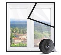 Risareyi Isolante Termico per Finestre in Trasparente EVA 120x130cm, Nero | Pellicola Tenda Termica Window Cover Inverno Contro Freddo, con Nastro Biadesivo, Senza Foratura, non Tagliabile