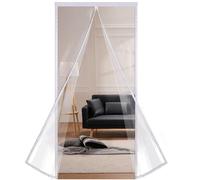 Risareyi Magnetica Tenda Termica Isolante Freddo per Porte e Finestre 95x105cm, Bianco Trasparente Tenda Magnetica Isolante Termica, per Interno Esterno Impermeabile Copertura Porta