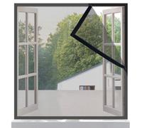 Risareyi Zanzariera Finestra in Vetroresina 100x125cm, Nastro Magico su tutto il Perimetro, Grigio Rete Molto Resistente, Resiste ai Raggi UV Anti Insetti Zanzariera per Porte e Finestre