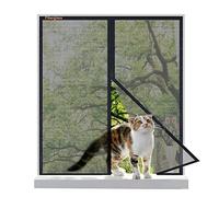 Risareyi Zanzariera Finestra Magnetica 125x130cm, Zanzariera Porta Finestra in Vetroresina Resistente Traspirante Anti Zanzare Insetti, Chiusura Automatica, Rete Fine, con Nastro Adesivo, Nero